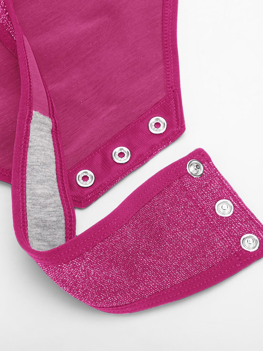 Shiny Draped Neck All In One Shapewear Bodysuit with Built In Bra and Thong Snap Crotch